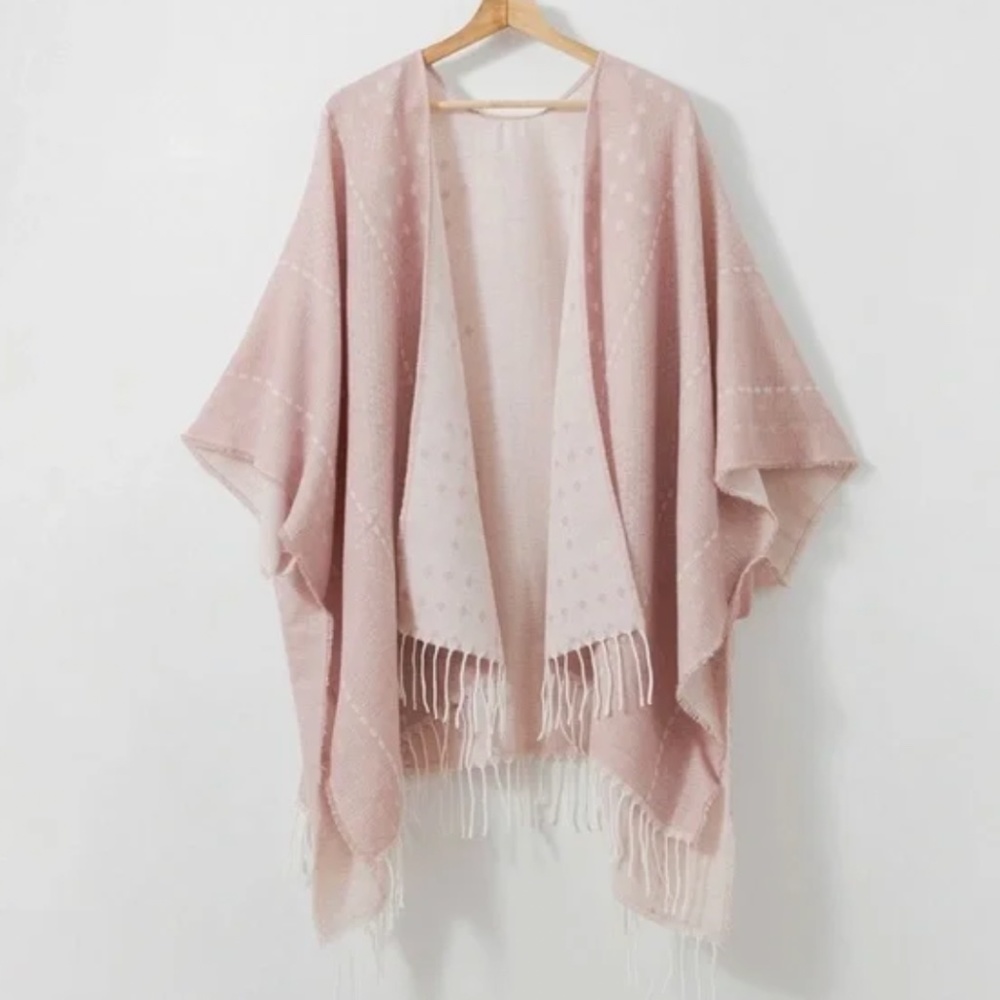 Gentle Fawn Hermosa Fringe Pink Poncho - Picture 2 of 6